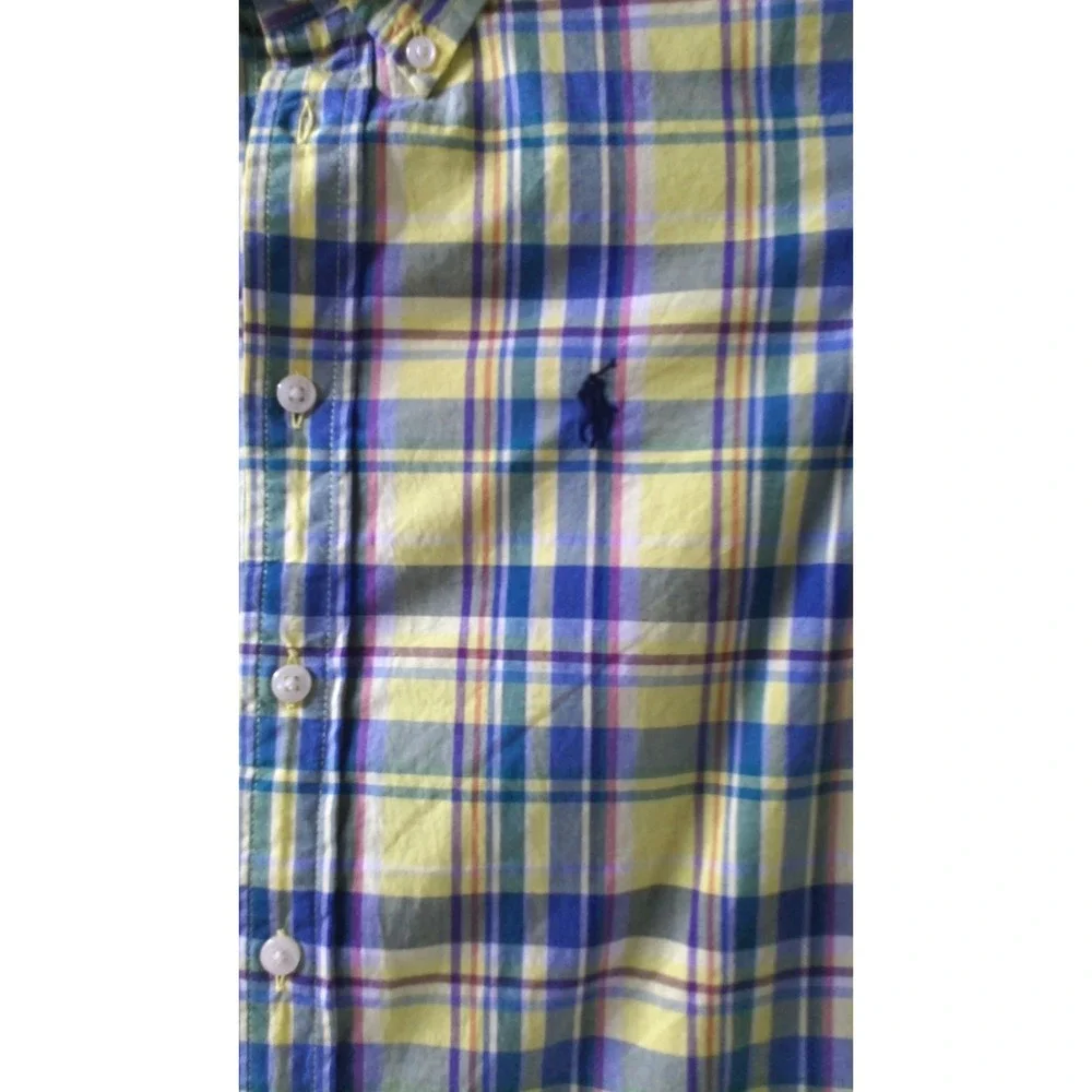 Ralph Lauren Boy's M (10-12) Yellow Plaid LS‎ button down shirt